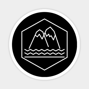 Minimalist Mountains and Waves Magnet